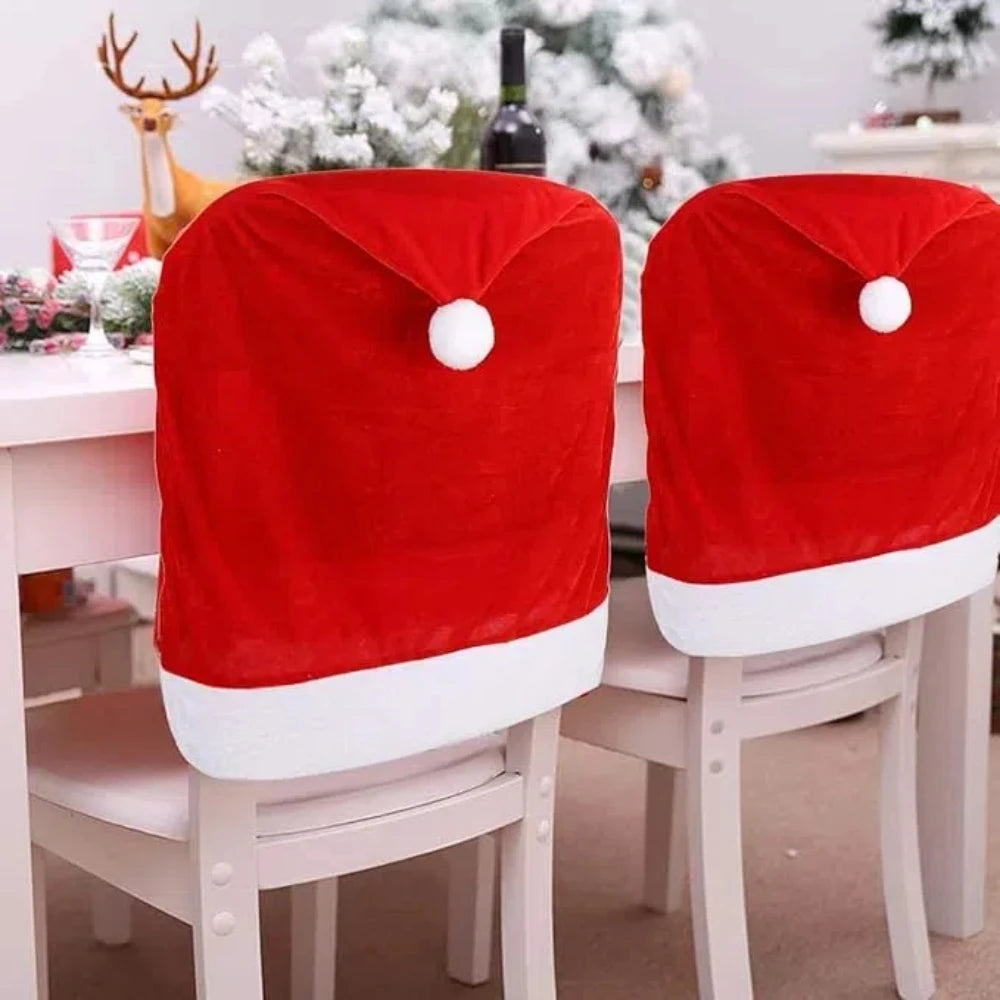 Santa Hat Chair Caps Set